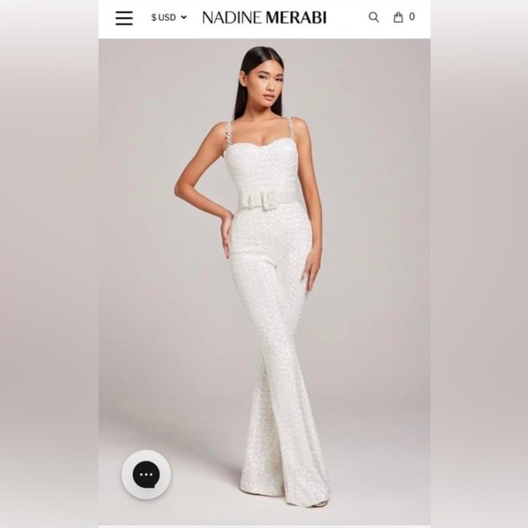 NADINE MERABI Pants - Nadine Merabi Lucinda White Jumpsuit